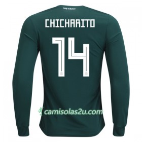 Camisolas de Futebol México Chicharito 14 Equipamento Principal Copa do Mundo 2018 Manga Comprida